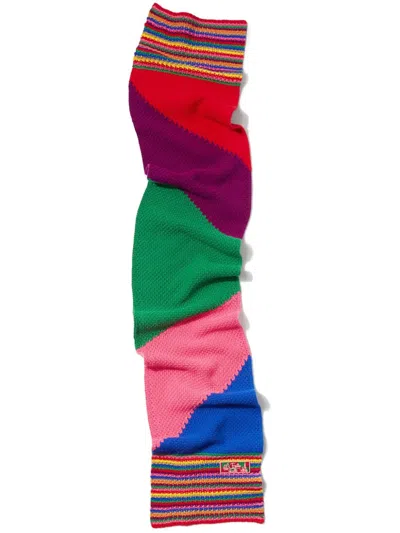 Pucci Colour-block Wool Scarf In Pink