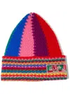 Pucci Colourblock Wool Beanie Hat In Red