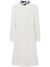 Pucci Contrast-collar Midi Dress In White