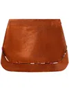 Pucci Contrast-trim Leather-effect Miniskirt In Brown