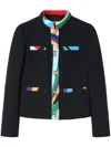 Pucci Contrast-trim Single-breasted Jacket In 黑色