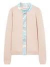 Pucci Contrasting-trim Long-sleeve Cardigan In Neutral