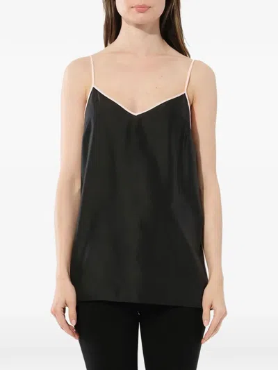 Pucci Contrast-trim Sleeveless Top In Black