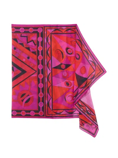 PUCCI COSTUME PAREO "PAREO 52X156 CM",6HPD00.6H973 P75 FUCHSIA BLACK