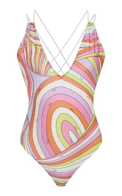 Pucci Costume Printed One-piece Swimsuit In Multi