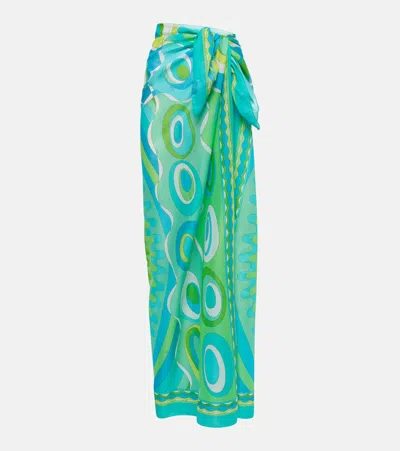 Pucci Cotton Beach Cover-up In Green