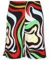Pucci Swirl-print Elastic-waist Shorts In Multi