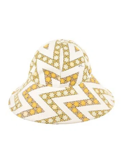 Pre-owned Pucci Cotton Bucket Hat In Yellow