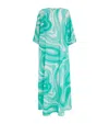 Pucci Cotton Marmo Maxi Dress In Green