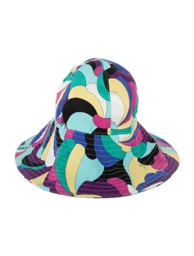 Pre-owned Pucci Cotton Multicolor Bucket Hat In Blue