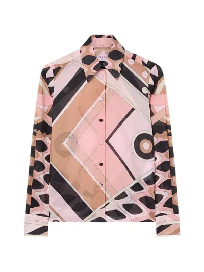 Pucci Cotton Muslin Shirt In Pink