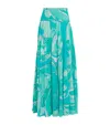 Pucci Cotton Orchidee Maxi Skirt In Blue