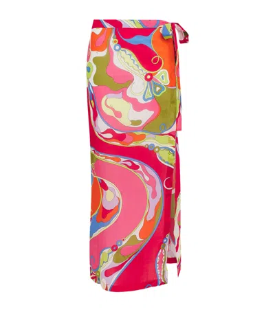 PUCCI COTTON ORCHIDEE WRAP SKIRT