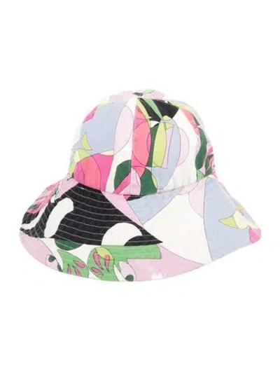 Pre-owned Pucci Cotton Pattern Print Bucket Hat In Pink