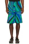 Pucci Cotton Popeline Shorts In Green