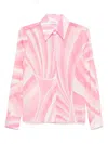 Pucci Iride-print Cotton Muslin Button-down Blouse In Multi