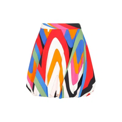 Pucci Graphic-print Puffball-hem Skirt In Multicolor