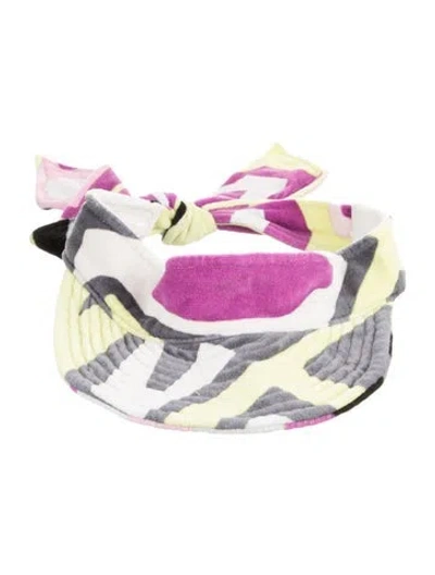 Pre-owned Pucci Cotton Sun Visor Hat In Yellow