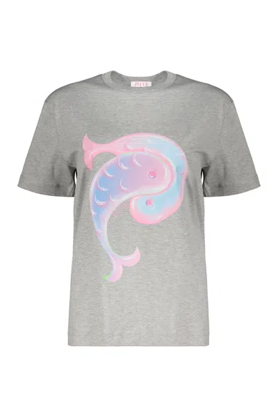 Pucci Logo-print Cotton T-shirt In Grey