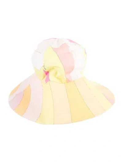 Pre-owned Pucci Cotton Wide Brim Sun Hat In Pink