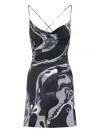 Pucci Spaghetti Strap Mini Dress With Abstract Design In Black