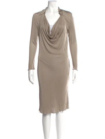 Pre-owned Pucci Cowl Neck Knee-length Dress In Neutral