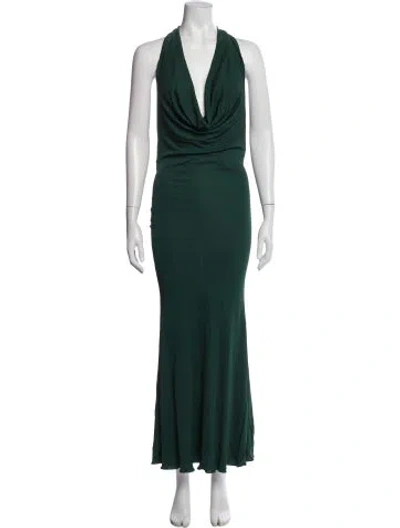 Pre-owned Pucci Cowl Neck Long Dress W/ Tags In Green