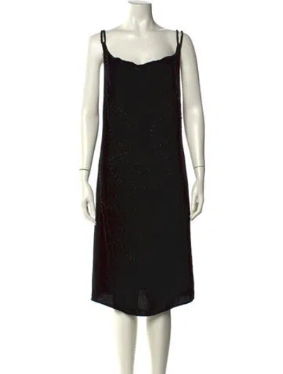 Pre-owned Pucci Cowl Neck Midi Length Dress In Black