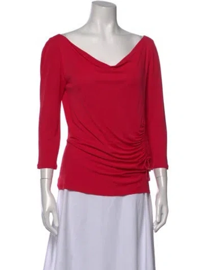 Pre-owned Pucci Cowl Neck Three-quarter Sleeve Top In Pink