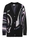 Pucci Embroidered Mohair Blend Oversize Cardigan In Black