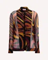 Pucci Creponne Shirt In Marmo Print In Brown