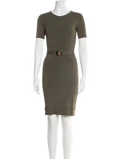 Pre-owned Pucci Crew Neck Knee-length Dress In Green