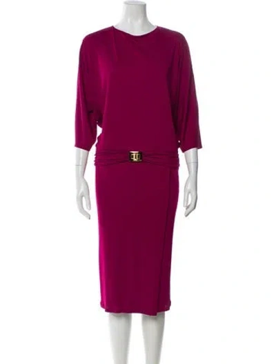 Pre-owned Pucci Crew Neck Midi Length Dress In Pink
