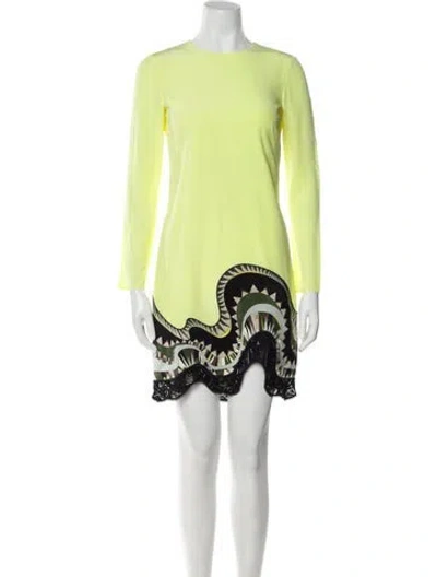 Pre-owned Pucci Crew Neck Mini Dress In Yellow