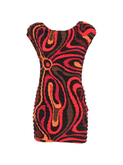 Pucci Marmo Smocked Minidress In Multi