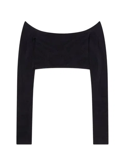 Pucci Cropped Jacquard Marmo Top In Black