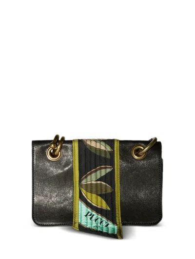 Pucci Crush Foldover-top Leather Mini Bag In Black