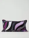 Pucci Cushion In Printed Silk In Black