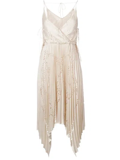 Pucci Cut-out Detail Pleated Dress In Neutral