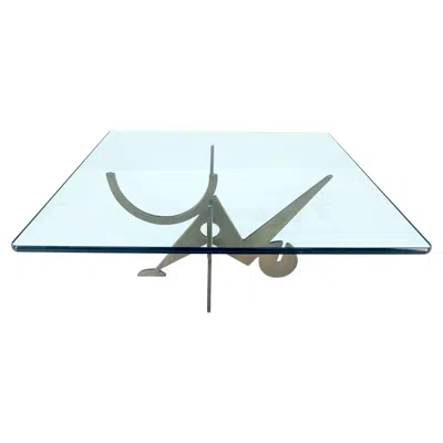 Pre-owned Pucci De Rossi Signed Heavy Cut Bronze Sheet Figurines Base Square Coffee Table In Gold