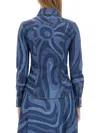 Pucci Marmo-print Denim Shirt In Denim
