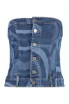 Pucci Marmo-print Denim Miniskirt In Denim