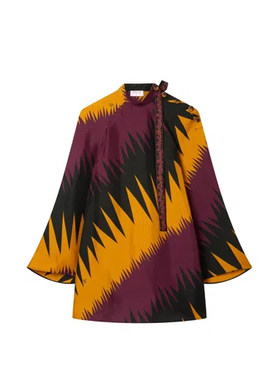 Pucci Drago Print Silk Mini Dress In Multi