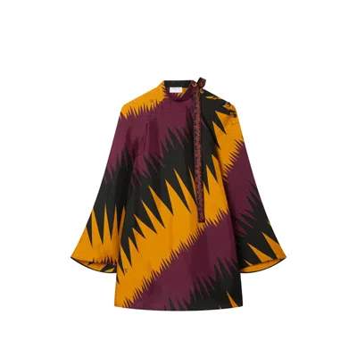 Pucci Drago Print Silk Dress In Purple