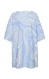 Pucci Printed Poplin Kaftan In Blue