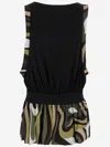 Pucci Open-back Gathered Printed Stretch-satin Jersey Mini Dress In Red
