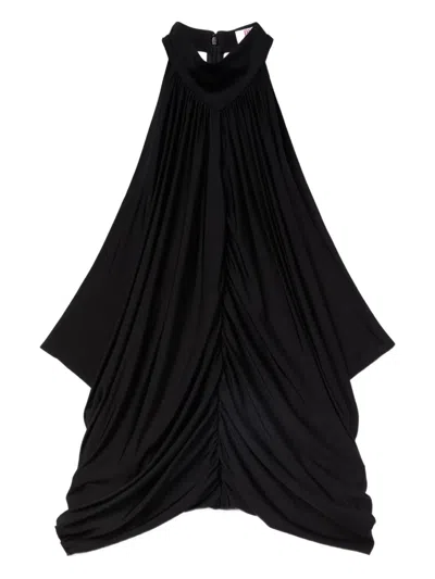 Pucci Draped Turtleneck Top In Black
