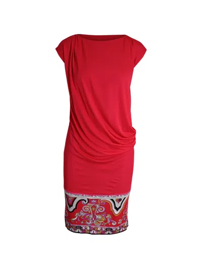 Pre-owned Pucci Draping Print Dress In Red