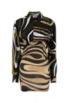 Pucci Long-sleeved Mini Dress With Marble Print