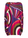 Pucci Iris Print Silk Short Kaftan Clothing In Multi